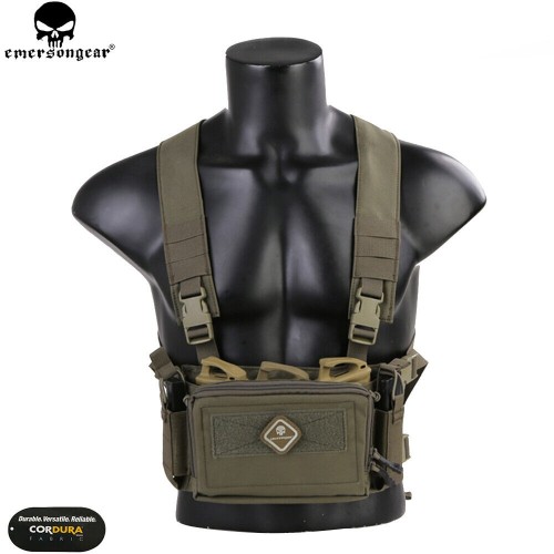 EMERSONGEAR D3CR Micro Chest Rig Tactical Hunting Molle Modular Carrier w/ Mag Pouch