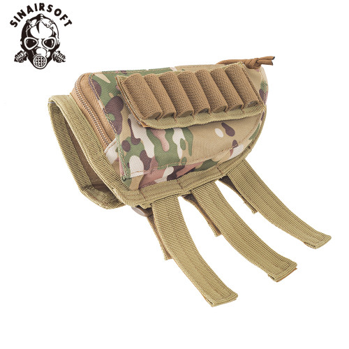 SINAIRSOFT Tactical Muti-functional Hunting Zipper Rifle Buttstock Pack Bag Cheek Pad Rest Shell Mag Ammo Pouch Pocket Magazine Bandolier