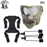  SINAIRSOFT Tactical Full Face Mask W/ Goggles Airsoft CS Protection Halloween Cosplay Props