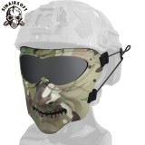 SINAIRSOFT Tactical Full Face Mask W/ Goggles Airsoft CS Protection Halloween Cosplay Props