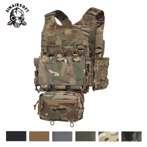  SINAIRSOFT Military Plate Carrier Tactical Vest Quick Release OTB LV119 Body Armor w/ Pouch