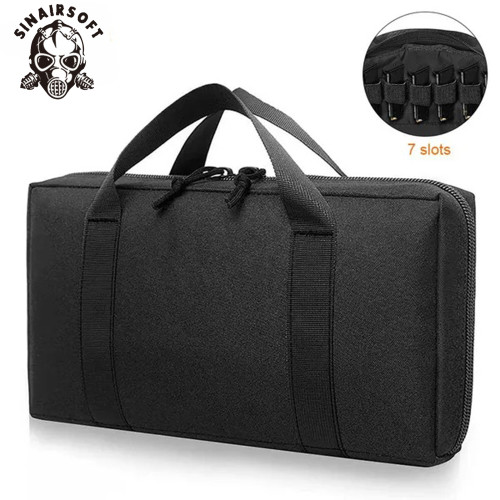 SINAIRSOFT Tactical Pistol Bag Gun Storage Case Handgun Carry Range Pouch Outdoor Hunting