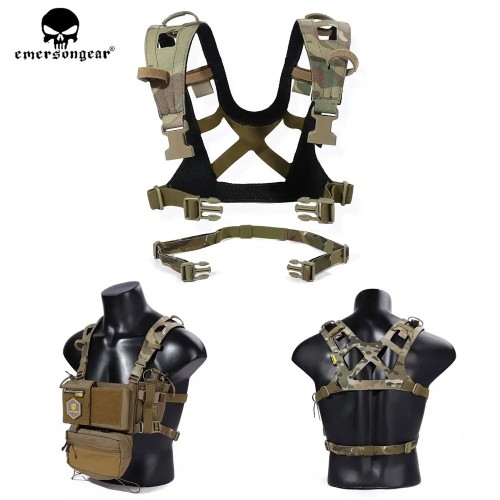 EMERSONGEAR Tactical Molle Airlite Chest Strap Combat Flexible Harness For CP Style MK4 D3CRM Outdoor Military Airsoft Hunting