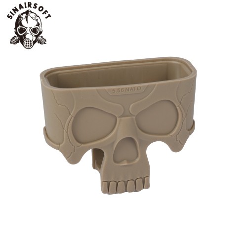 SINAIRSOFT Tactical Skull Head Triangle Cover M4/M16 Quick Pull Cover 5.56 7.62 Magazine Universal Rubber Anti Slip Cover