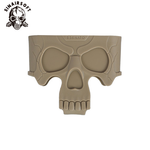SINAIRSOFT Tactical Skull Head Triangle Cover M4/M16 Quick Pull Cover 5.56 Magazine Universal Rubber Anti Slip Cover