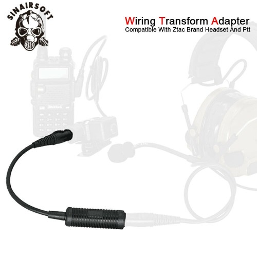  SINAIRSOFT Element Z145 Tactical Wiring Transform Adapter For Headset Mic Plug Connect PTT