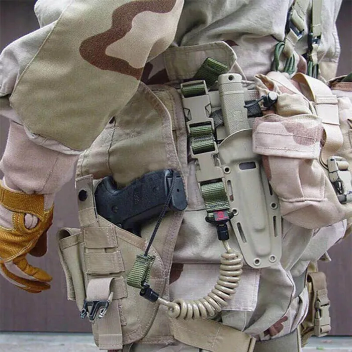 Tactical Multi-Functional Pistol Elastic String Short Gun Sling Adjustable Strap System For Paintball Airsoft Hunting Gun Sling