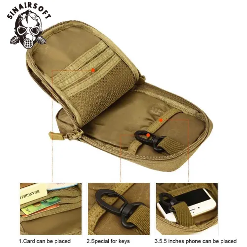 SINAIRSOFT MOLLE System Accessory  Sports Outdoor Bag Fishing Climbing Bags Tactical Pouch Durable Travel Hiking