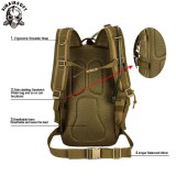 SINAIRSOFT Outdoor Tactical Backpack 900D Waterproof  Shoulder  Hunting Camping Multi-purpose Molle Hiking Travel Sport Bag 30L