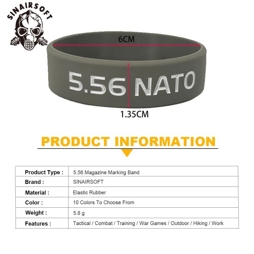 SINAIRSOFT Tactical SI Magazine Marking Band 556 Elastic Identification Binding Rubber Band