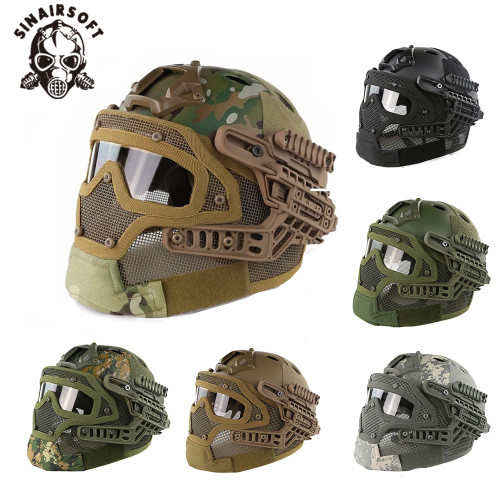 SINAIRSOFT Tactical Helmet New G4 System  ABS Full Face Mask With Goggle For  Airsoft Paintball  Fast Helmet