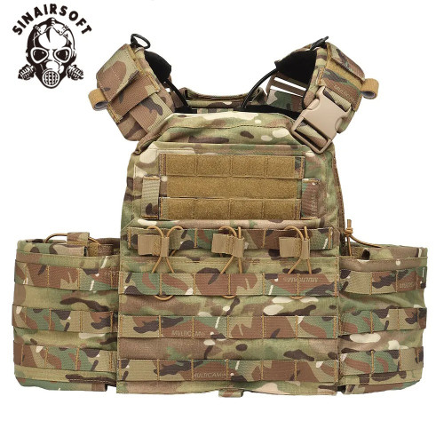 Tatctical CPC Vest Combat Carrier Molle Magazine Pouch Quick Release Cummerbund EVA Pad Cage Plate Baffle Paintball Airsoft