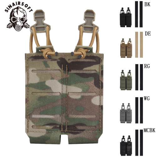 SINAIRSOFT Camo Dual 9mm Magazine Bag MOLLE MAG Bag Outdoor Tactical Vest Expansion Storage Bag