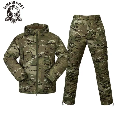 SINAIRSOFT F7 Portable Cold Resistant Waterproof Thickened Cotton Jacket Set for Autumn and Winter Outdoor Waterproof And Warm Cotton Jacket Training