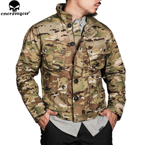 EMERSONGEAR Tactical TCU Retro Style Windproof Soft Shell Jacket Outdoor Sports Hiking Camping Clothing Coat Men's Street Clothing