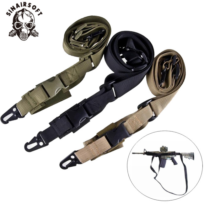 SINAIRSOFT 3 Point Quick Detach Sling Strap Three Point Rifle AR Sling Adjustable Tactical Airsoft Gun Strap for Hunting Bags