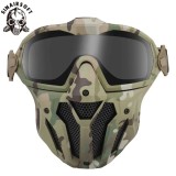 SINAIRSOFT  Airsoft Mask Detachable Goggles with Anti-fog Fan Tactical Paintball Protective Full Face Mask Shooting Goggles Masks