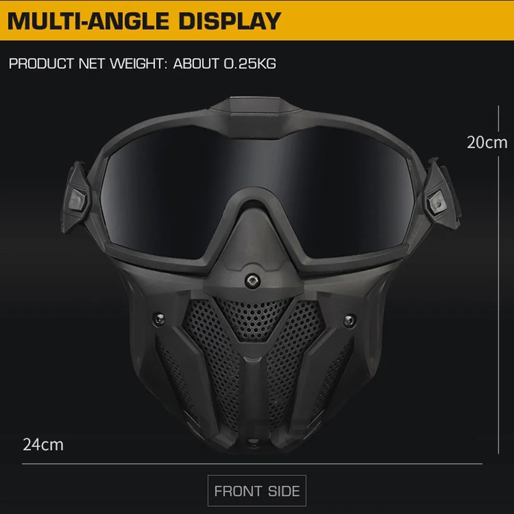 WTZWY MICH 2000 Taktischer Helm & Full Face Airsoft Maske Mit Anti-Fog Brille - Komplettset Für Paintball