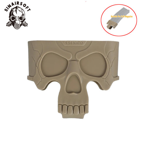 SINAIRSOFT Tactical Skull Head Triangle Cover M4/M16 Quick Pull Cover 5.56 7.62 Magazine Universal Rubber Anti Slip Cover