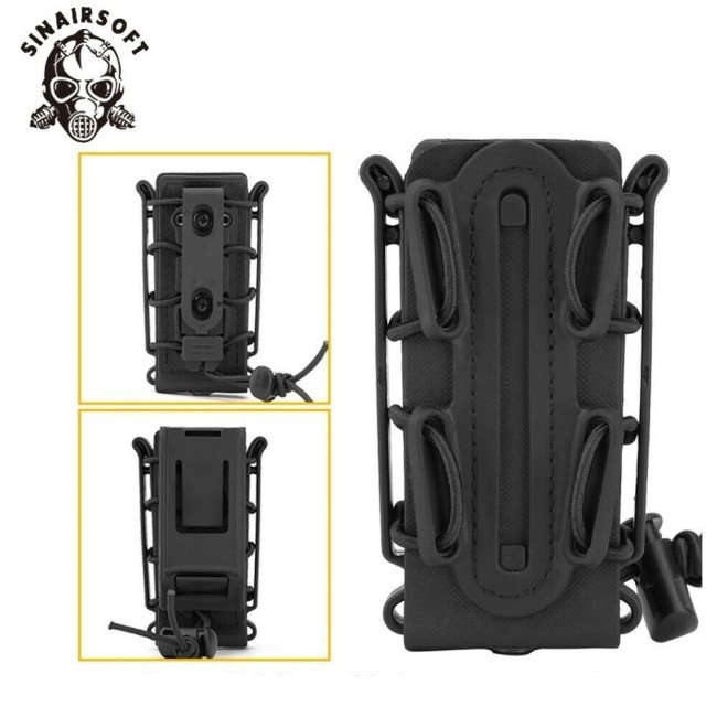 SINAIRSOFT Tactical 9mm Molle Pistol Mag Pouch Holder Magazine Carrier Soft Shell Airsoft
