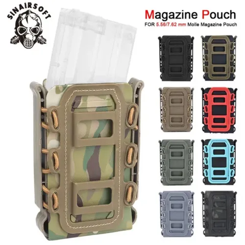 SINAIRSOFT Outdoor 5.56 7.62 Fast Magazine Pouch Quick Release Tactical Mag Nylon Holster Case Box Replacement for Molle System Belt