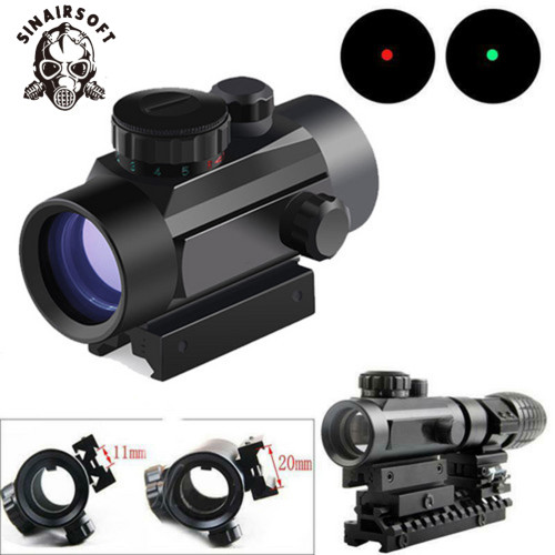 SINAIRSOFT Tactical 1x40 Red/Green Dot Sight Holographic Rifle Scope W/Rail Mount 11mm 20mm