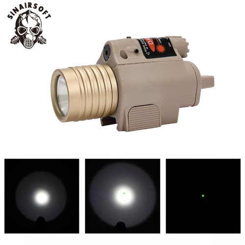 SINAIRSOFT Tactical LED Flashlight Red Green Dot Laser Sight Torch For Airsoft Rail Pistol