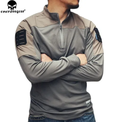 EMERSONGEAR Blue Label Series  UMP Frogman  Single Guide Tactical T-shirt Shirt Quick Dry Stretched Long Sleeves Tshirt Outdoor Sports Cycling Hiking Tops