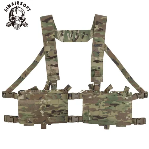 SINAIRSOFT Tactical Alpha Chest Rig 34 Split Chassis H-harness Laser Cut MOLLE 556 762 Pistol Rifle Magazine Pouch Hunting Airsoft SS Style