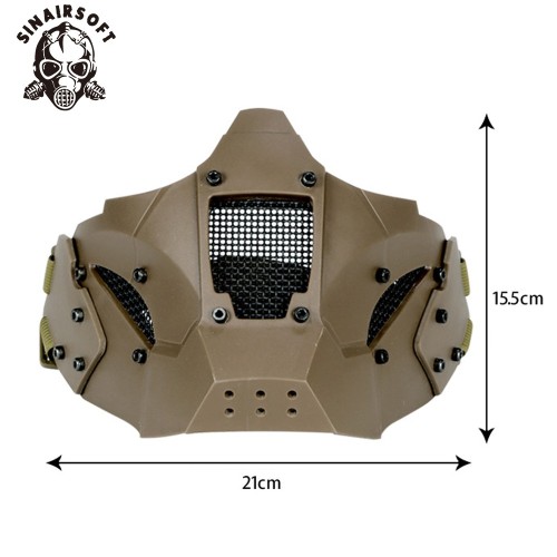 SINAIRSOFT Tactical Warrior Mesh Iron Half Face Mask Airsoft Helmet Masks Outdoor Hunting