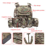 SINAIRSOFT Tactical Quick Release Vest With Molle System Map Pouch and Waist Bag Fast Adjust Cummerbund Combat Gear
