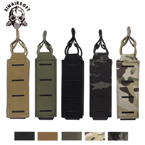 SINAIRSOFT Tactical Pistol Magazine Pouch 9mm Extended Single Mag Pouch Molle Holster Hunting Flashlight Torch Holder Airsoft Accessories