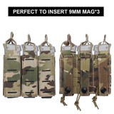 SINAIRSOFT Tactical LSR 9mm Magazine Pouch Triple Mag Carrier Molle Pouch Laser Cut