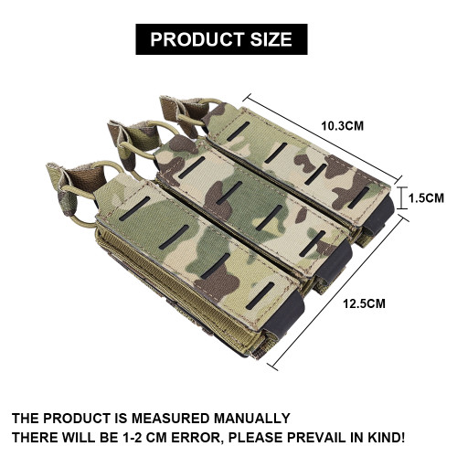 SINAIRSOFT Tactical LSR 9mm Magazine Pouch Triple Mag Carrier Molle Pouch Laser Cut