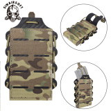 SINAIRSOFT Tactical Rifle 5.56/7.62 Single Magazine Pouch Elastic Molle Top Open Mag Laser Cut Tool Bags Pouch for M4 AK Magazines Holster