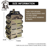 SINAIRSOFT Tactical Molle Double Layers Pouch Magazine 5.56/7.62 Rifle Mag Pouch For M4 AK Laser Magazine Holder Hunting Gear