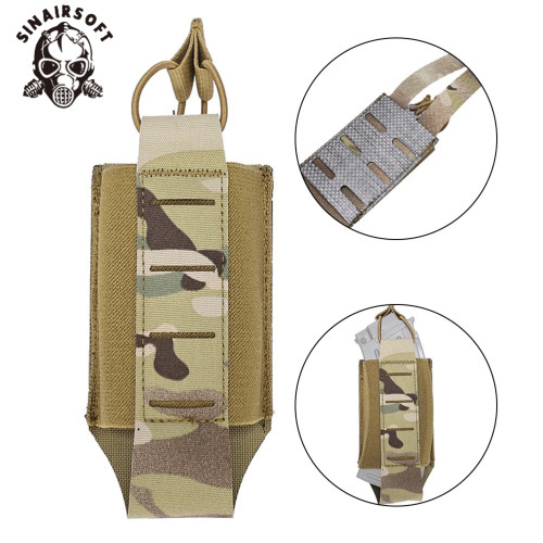 SINAIRSOFT Tactical 500D Nylon 8 Layer Tegris® 5.56/7.62 AR M4 Mag Pouch Laser Cut Carrier Molle Pouch Holder Single Magazine Airsoft Gear