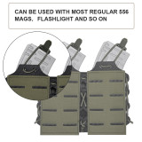 SINAIRSOFT Tactical Double 5.56/7.62 Magazine Pouch MOLLE Mag Carrier Holder Laser Cut