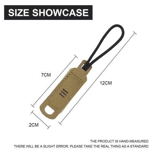 SINAIRSOFT Tactical Zipper Pulls Hook And Loop Backpack Zipper Puller Tab Handle Cord Molle 500D Nylon Laser Cut Hunting Bag Accessories