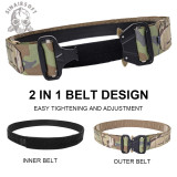 SINAIRSOFT Tactical Metal Buckle 2  Belt Quick Release Laser MOLLE Combat Belts