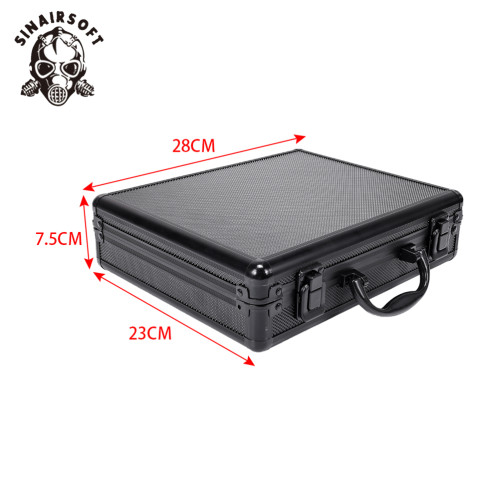 SINAIRSOFT Tactical Aluminum Pistol Hard Carry Case Padded Bag Portable Tools Storage Box