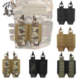 SINAIRSOFT Tactical 500D Nylon 8 Layer Tegris® 5.56/7.62 AR M4 Double Mag Pouch Laser Cut Carrier Molle Pouch Holder Magazine Airsoft Gear