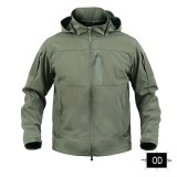 SINAIRSOFT Men's Tactical Soft Shell Polyester Windbreaker Coat Outdoor Waterproof Casual Hooded Jacket Coat