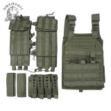 SINAIRSOFT Tactical Vest Molle Combat Airsoft Quick Release Plate Carrier W/ Mag Pouches