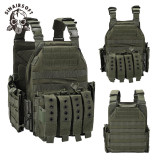 SINAIRSOFT Tactical Vest Molle Combat Airsoft Quick Release Plate Carrier W/ Mag Pouches