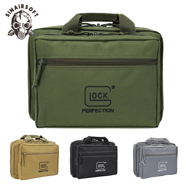 Tactical Pistol Portable Storage Dual Gun Bag Tool Case Range Handgun 22 LR Holster For Glock 1911 Cz-75 Taurus G2c Paintball