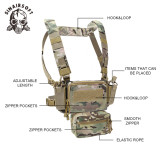 Tactical Micro Chest Rig Modular H Harness D3CR Funny Pack SACK Pouch Combat  Equipment Vest 5.56 Mag Colete Airsoft