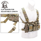 Tactical D3 Chest Vest Rig With Sack Pouch Flapped GP Stuff M4 5.56 9mm MAG 500D Nylon Hunting Airsoft Paintball