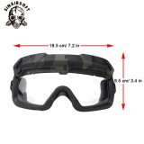 SINAIRSOFT Tactical Split Anti-Fog Safety Goggles For ARC Helmet Guide Rail Glasses Airsoft