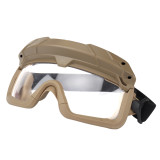 SINAIRSOFT Tactical Split Anti-Fog Safety Goggles For ARC Helmet Guide Rail Glasses Airsoft